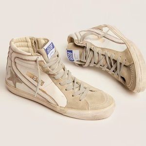 Golden Goose Slide High Top White and Gray